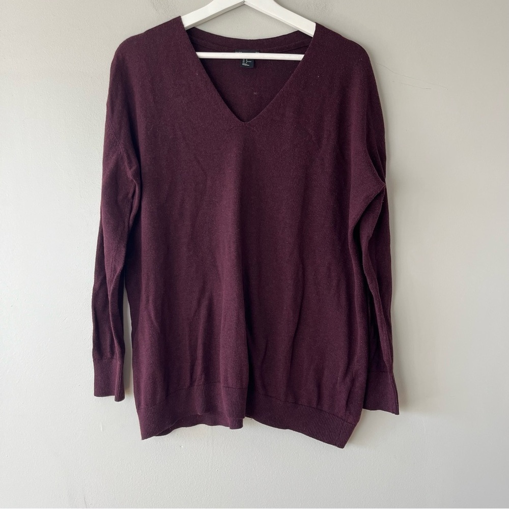 H&M Maroon‎ V-Neck Sweater Medium